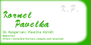 kornel pavelka business card