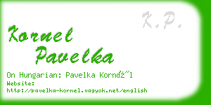 kornel pavelka business card